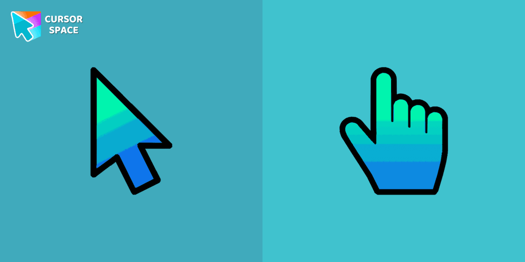 Turquoise gradient cursor cursor pack